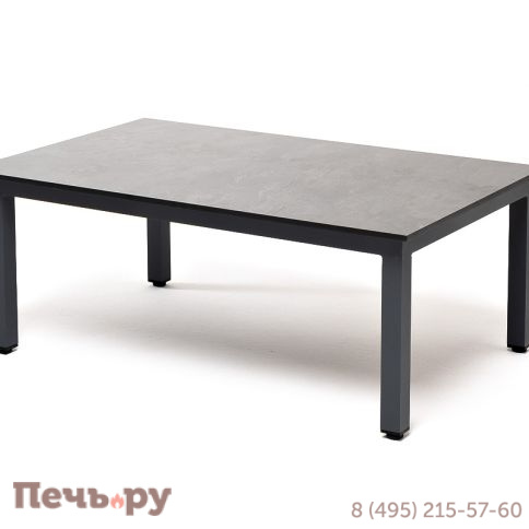 "Канны" журнальный столик из HPL 90х60, H40, каркас серый (RAL 7024), цвет столешницы "серый гранит" фото