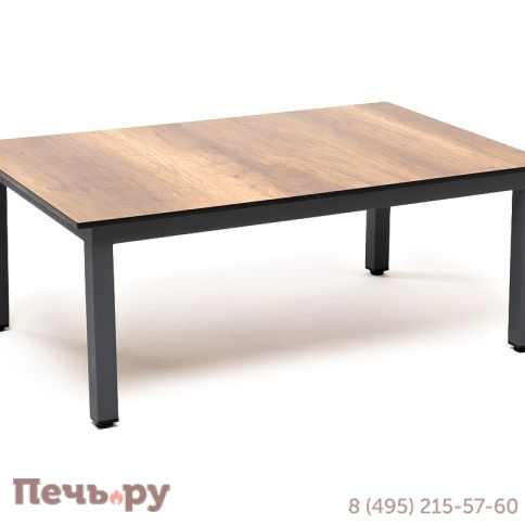 "Канны" журнальный столик из HPL 90х60, H40, каркас темно-серый (RAL 7024), цвет столешницы "дуб" фото