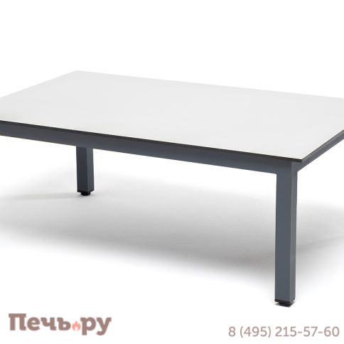 "Канны" журнальный столик из HPL 90х60, H40, каркас темно-серый (RAL 7024), цвет столешницы "молочный" фото 3