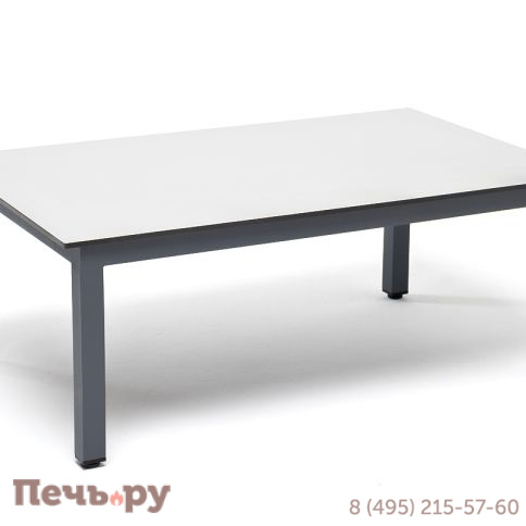 "Канны" журнальный столик из HPL 90х60, H40, каркас темно-серый (RAL 7024), цвет столешницы "молочный" фото