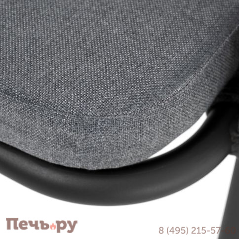 "Лион" стул плетеный из роупа, каркас из стали темно-серый (RAL7024) шагрень, роуп темно-серый круглый, ткань серая фото 7