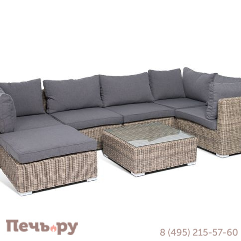 "Лунго" модуль диванный прямой с подушками, цвет соломенный фото 4