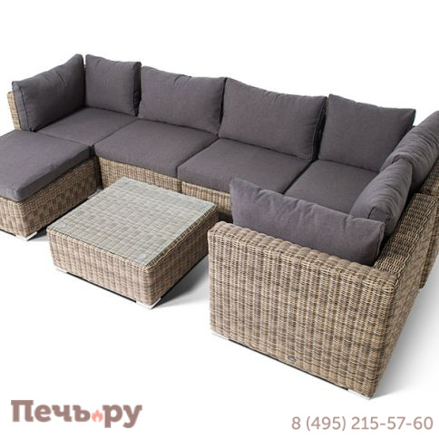 "Лунго" модуль диванный прямой с подушками, цвет соломенный фото 5