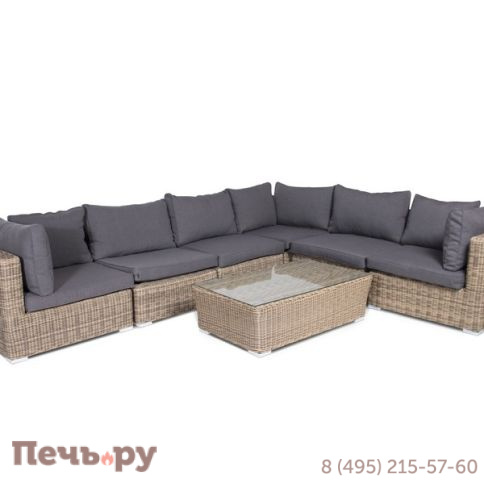 "Лунго" модуль диванный прямой с подушками, цвет соломенный фото 6