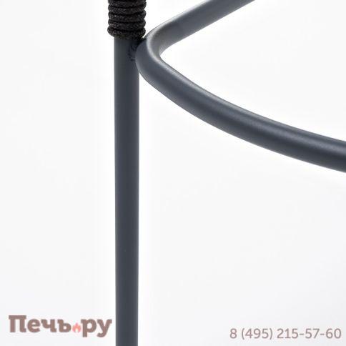 "Марсель" стул барный плетеный из роупа, каркас из стали серый (RAL7022) муар, роуп темно-серый круглый, ткань темно-серая 027 фото 8