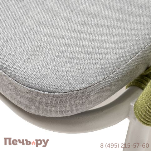 "Марсель" стул плетеный из роупа, каркас алюминий светло-серый (RAL7035) шагрень, роуп салатовый меланж круглый, ткань светло-серая	 фото 6