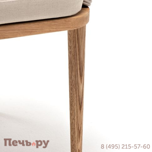 4SIS "Марсель" стул плетеный из роупа, основание дуб, роуп бежевый круглый, ткань бежевая 052 фото 8