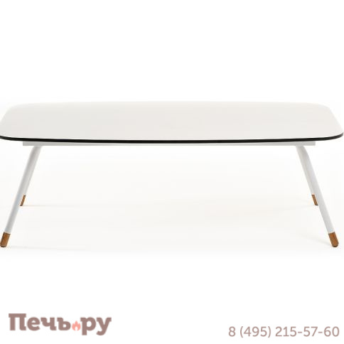 "Верона" журнальный стол из HPL 120х65, H40, каркас белый муар, цвет столешницы "молочный" фото 2