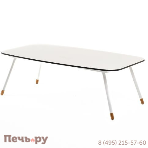 "Верона" журнальный стол из HPL 120х65, H40, каркас белый муар, цвет столешницы "молочный" фото 3