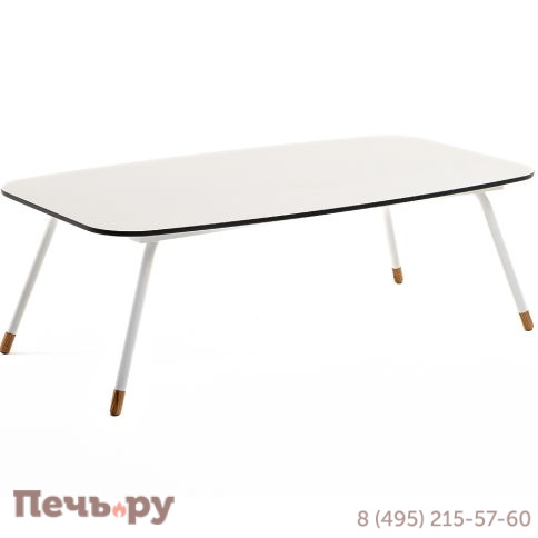 "Верона" журнальный стол из HPL 120х65, H40, каркас белый муар, цвет столешницы "молочный" фото