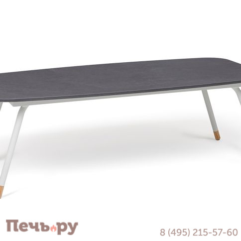"Верона" журнальный стол из HPL 120х65, H40, каркас светло-серый (RAL 7035) муар, цвет столешницы "серый гранит" фото