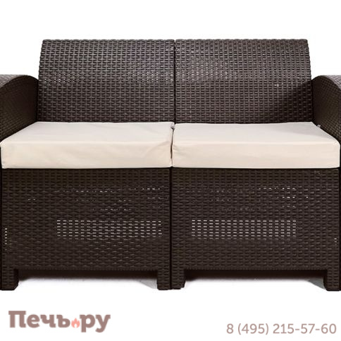 Диван Gardeck B:Rattan premium двухместный, венге (2-х местная подушка) фото