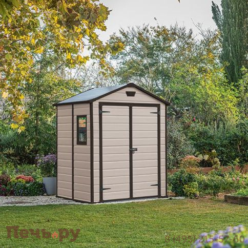 Сарай Gardeck Keter "Манор 6x5" (размеры 175 x 145 см), бежевый фото 3