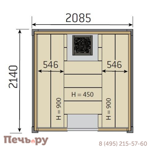Сауна Harvia Solide Indoor S2122LD ель с печью Virta HL110 фото 2