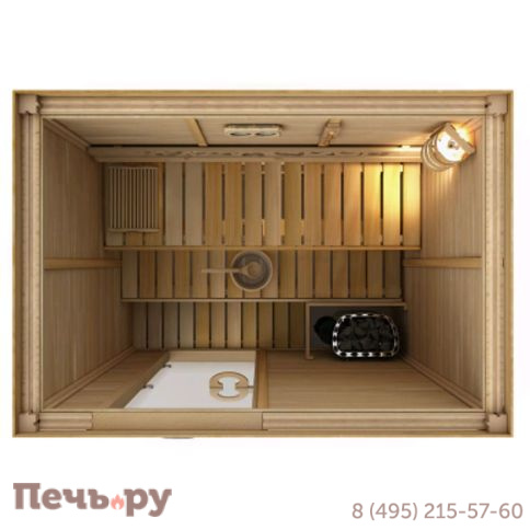 Сауна в сборе Sawo 1420RS-CS (1,4м х 2,0м, ель, без оборудования и аксессуаров, дизайн Classic) фото 2