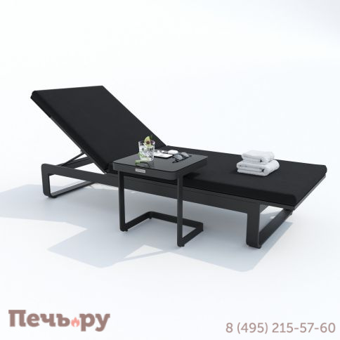 Шезлонг LETTO черный - каркас карбон фото