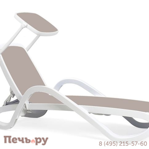 Шезлонг Gardeck Nardi Alfa с подлокотниками, коричневый-кофе фото 5