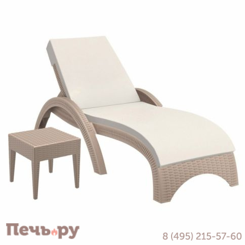 Шезлонг пластиковый с матрасом GS 1009 (Fiji) 234/GS1009/1/TAUPE фото 5