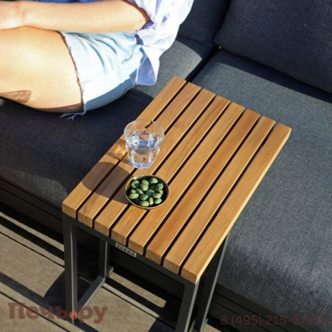 Стол Brafritid Amal антрацит/натуральный, алюминий/тик фото 3