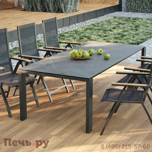 Стол Brafritid Lyon 220 антрацит/серый, алюминий/спеченный камень фото 4