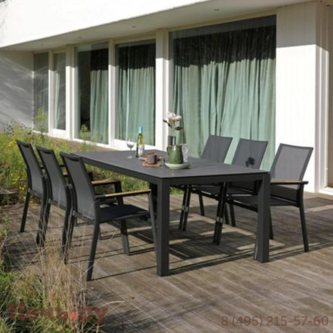 Стол Brafritid Lyon 280 антрацит/серый, алюминий/спеченный камень фото 6