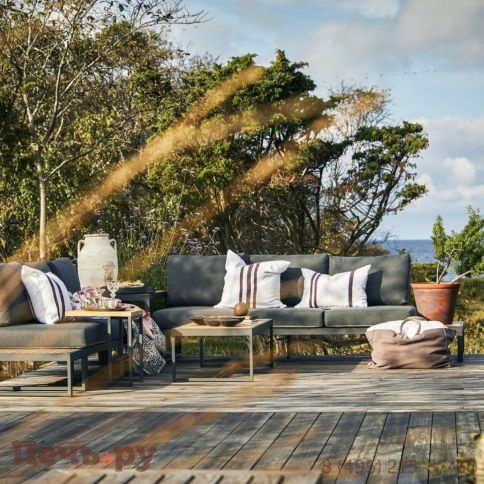 Стол кофейный Brafritid Amal антрацит/бежевый/натуральный, алюминий/тик фото 3