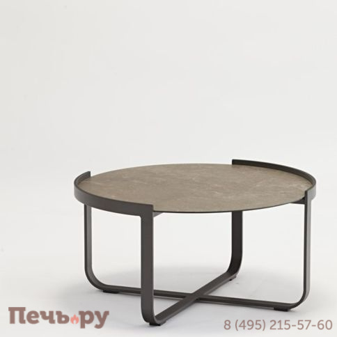 Стол кофейный Brafritid Boden антрацит/коричневый, алюминий/закаленное стекло с керамической печатью фото 6