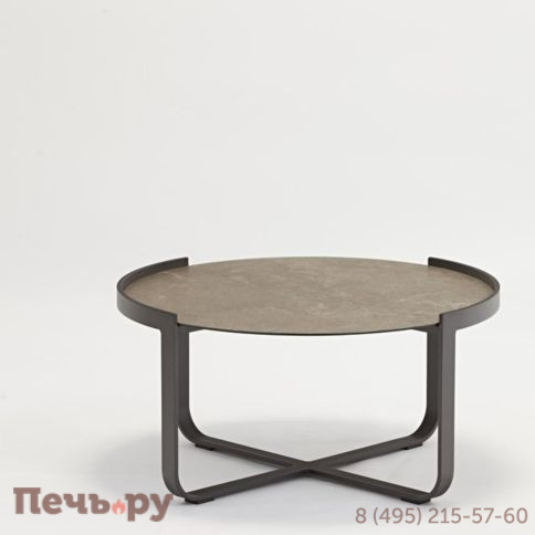 Стол кофейный Brafritid Boden антрацит/коричневый, алюминий/закаленное стекло с керамической печатью фото 7