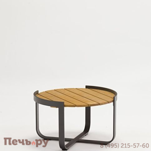 Стол кофейный Brafritid Boden антрацит/натуральный, алюминий/тик фото 12