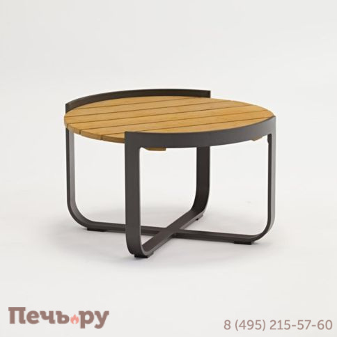 Стол кофейный Brafritid Boden антрацит/натуральный, алюминий/тик фото