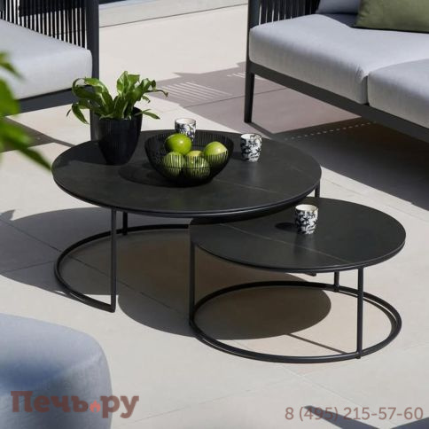 Стол кофейный Brafritid Flen антрацит, алюминий/спеченный камень фото 3