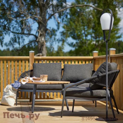 Стол кофейный Brafritid Marine антрацит/натуральный, алюминий/тик фото 2