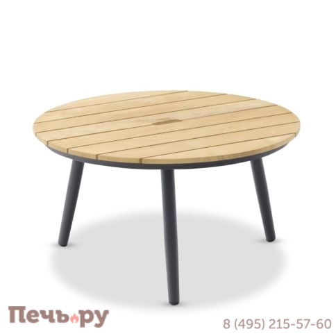 Стол кофейный Brafritid Marine антрацит/натуральный, алюминий/тик фото