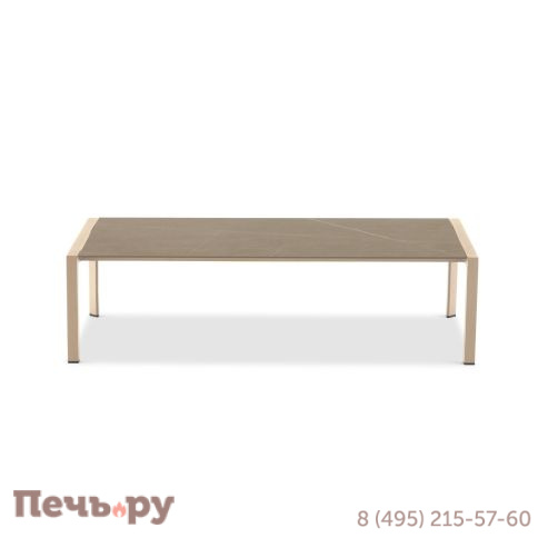 Стол кофейный Brafritid Stockholm бежевый, алюминий/закаленное стекло с керамической печатью фото 2