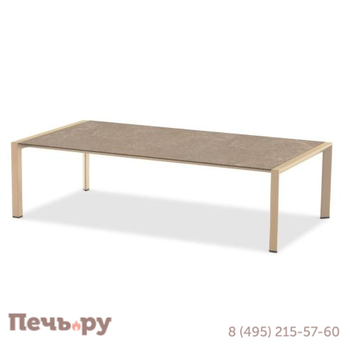Стол кофейный Brafritid Stockholm бежевый, алюминий/закаленное стекло с керамической печатью фото