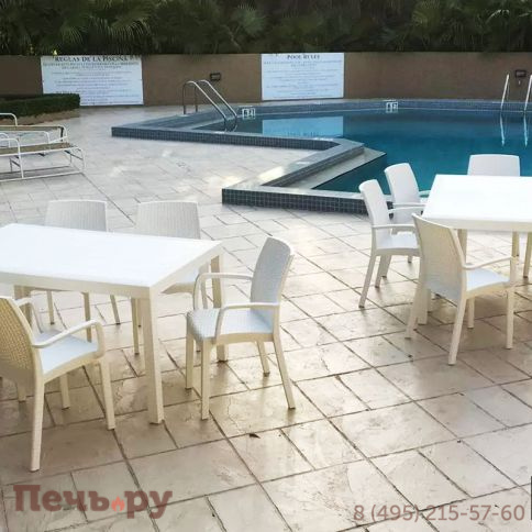 Стул Gardeck B:rattan INDIANA с подлокотниками, белый фото 3