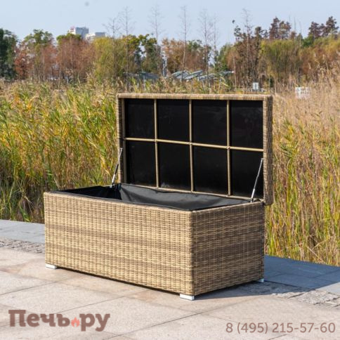 Сундук 4SiS Порту водонепроницаемый из искусственного ротанга, цвет соломенный фото 2