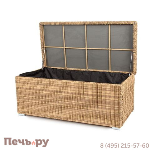 Сундук 4SiS Порту водонепроницаемый из искусственного ротанга, цвет соломенный фото