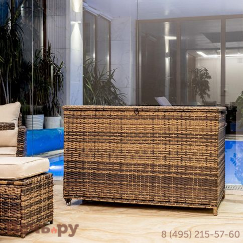 Сундук для хранения Royal Family Karl 120 c колесиками коричневый фото 2