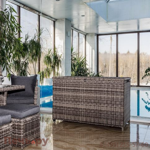 Сундук для хранения Royal Family Karl 120 c колесиками серый фото