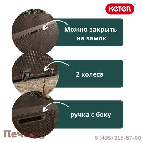 Сундук Keter Эмили (EMILY STORAGE BOX) 280л, графит фото 9