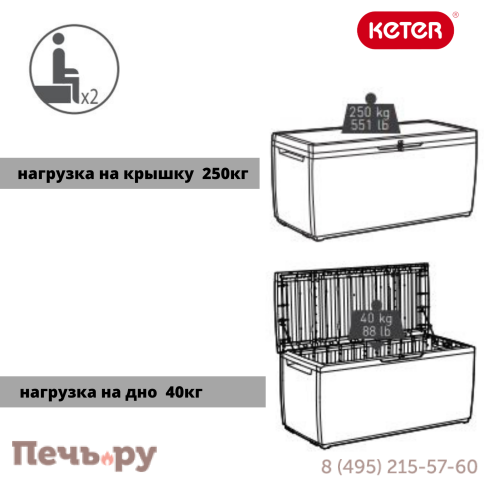 Сундук Keter Спрингвуд (SPRINGWOOD STORAGE BOX) 305л, коричневый фото 9