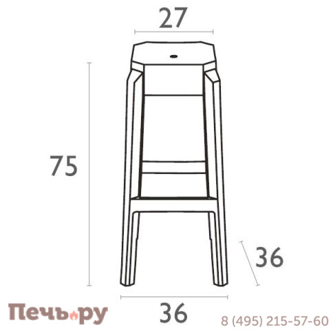 Табурет прозрачный барный Fox 75 234/037-5741 фото 2