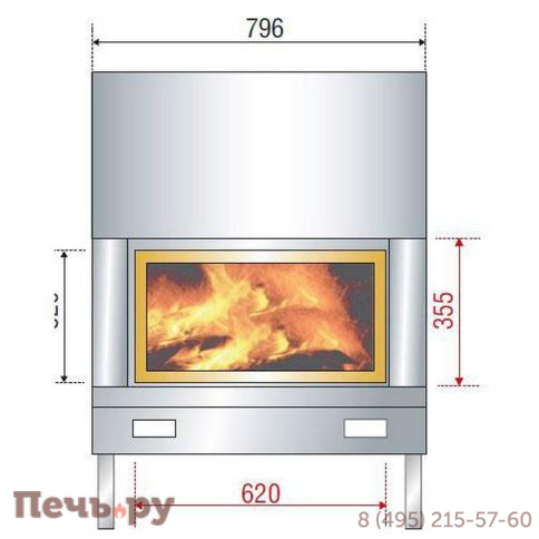 Топка каминная Axis H 800 simple face фото 2