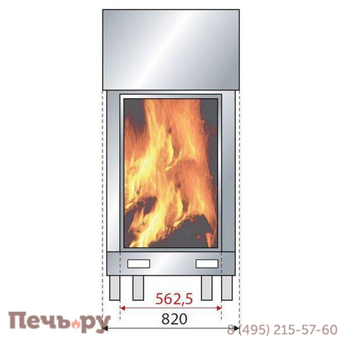 Топка каминная Axis Zénith 800 simple face WS Black фото 2