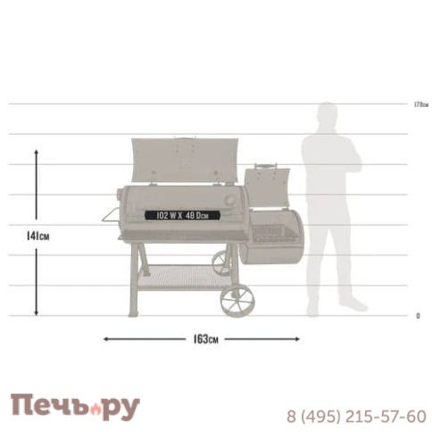 Угольный гриль коптильня Oklahoma Joe's Longhorn Reverse Flow фото 13