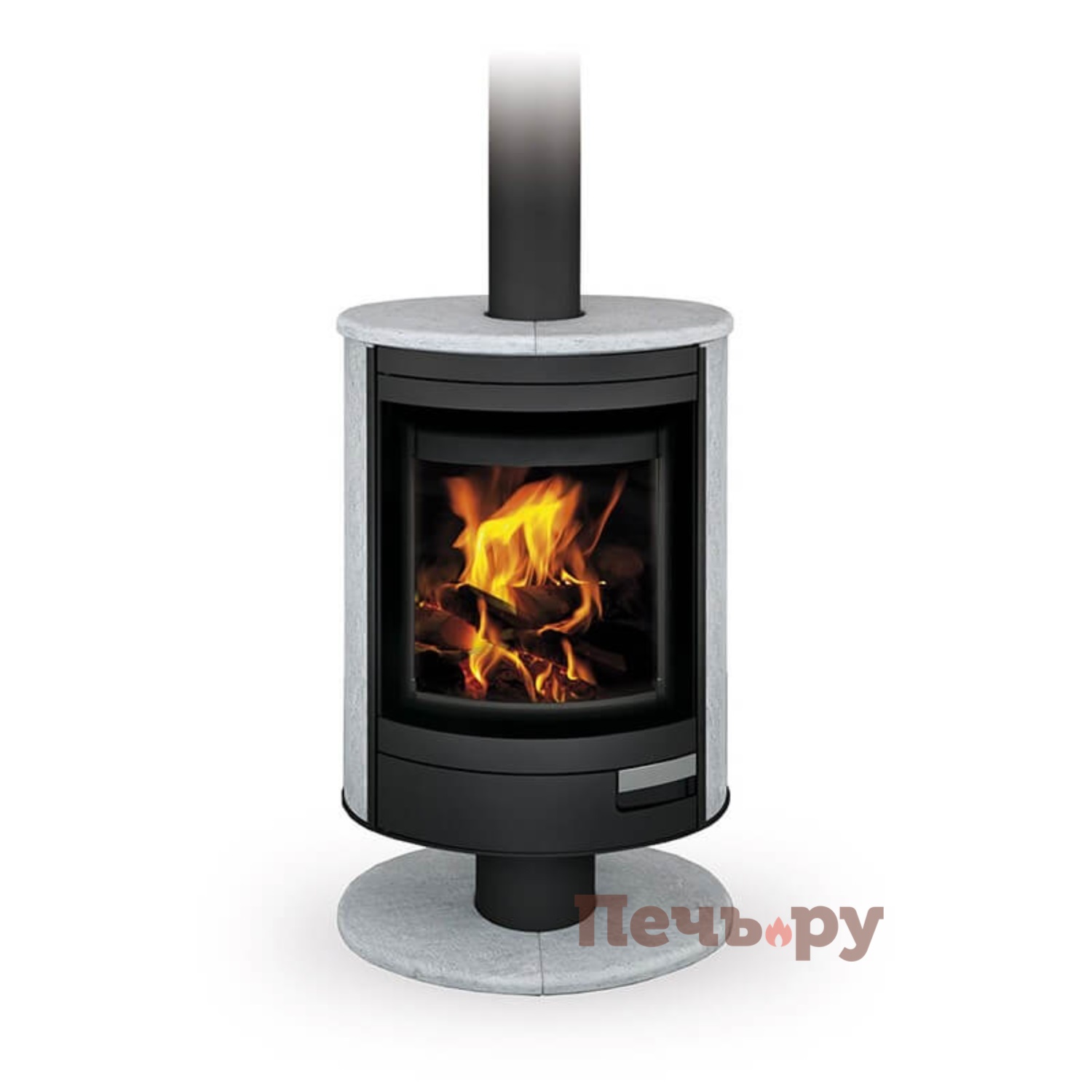 Печь камин Romotop Stromboli N 01 поворотный, камень видео