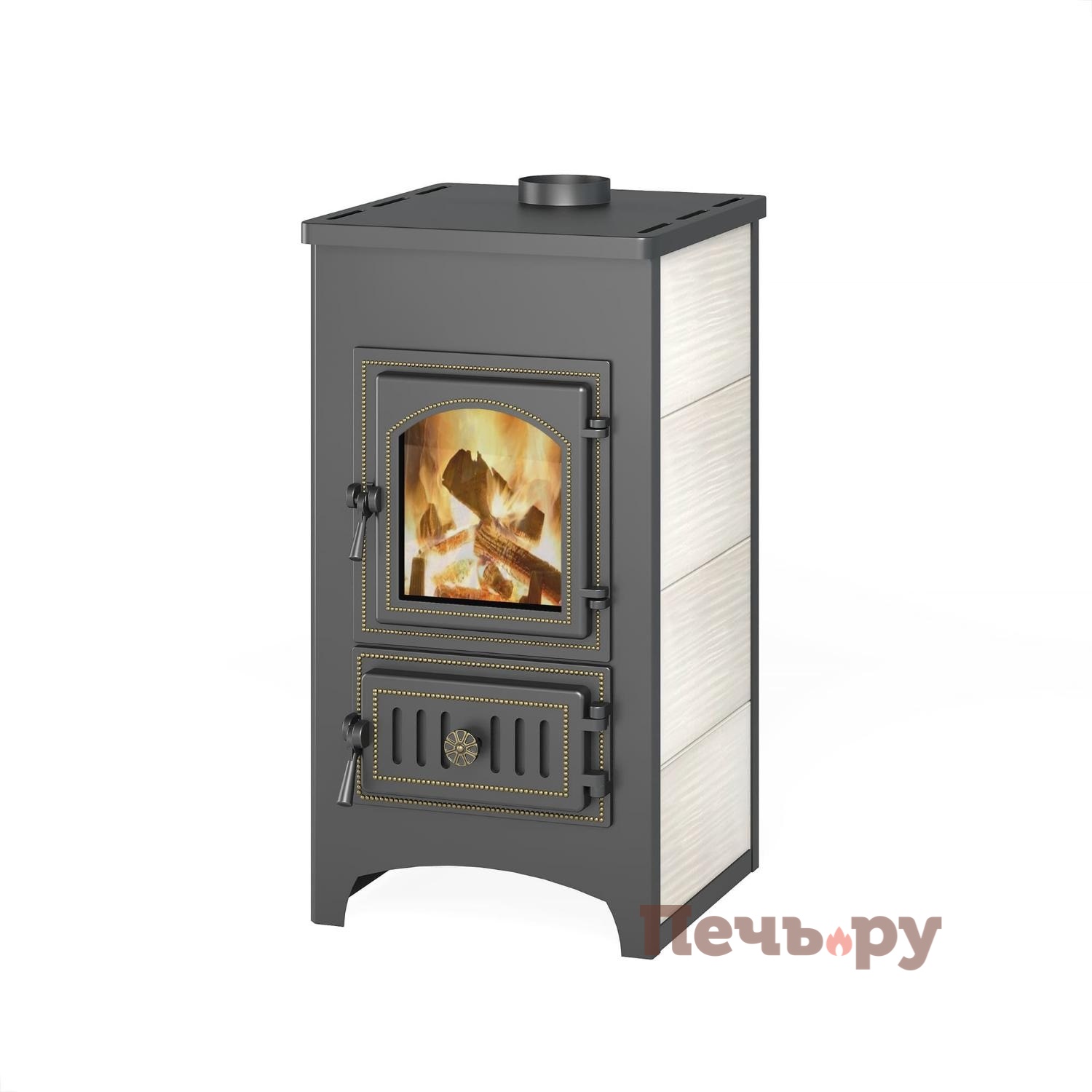 Печь-камин Везувий ПК-01 (270) беж. 9 кВт  (без плиты) видео