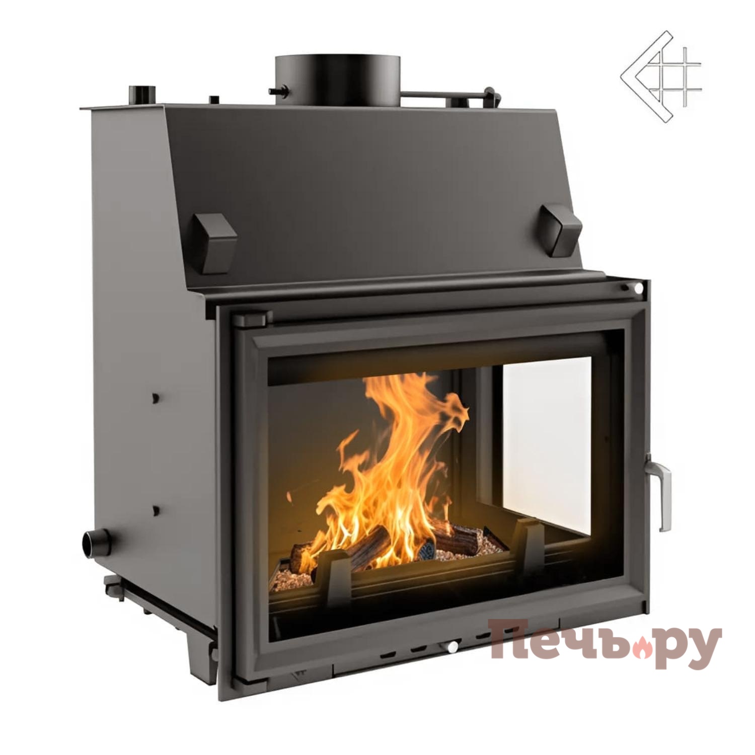 Каминная топка Kratki Oliwia/PW/BP/17/W (стекло справа, змеевик) видео