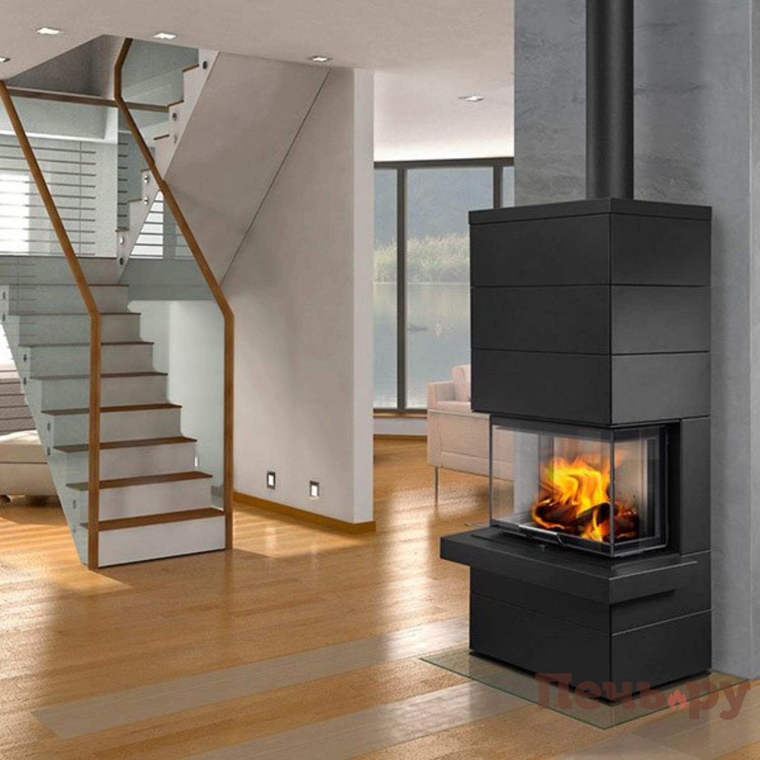 Готовый камин Romotop Cara CN Akum металл видео